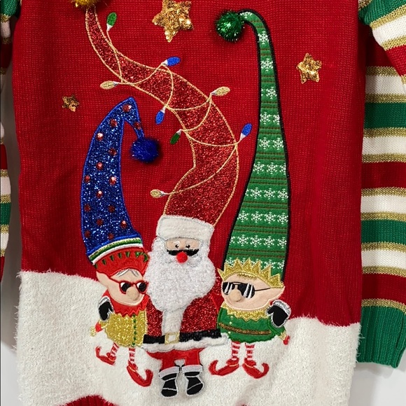 United States Sweater XMas Santa Elf Sweater New - Picture 5 of 12